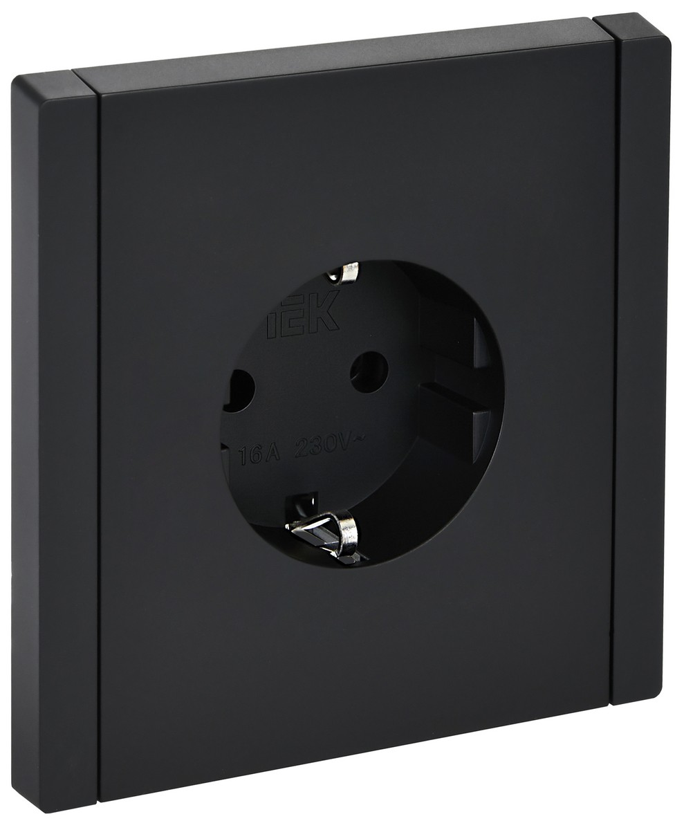 IEK FORTE&PIANO Черный Розетка IEK FORTE&PIANO Черный с/з безвинтовое крепление 16А FP114