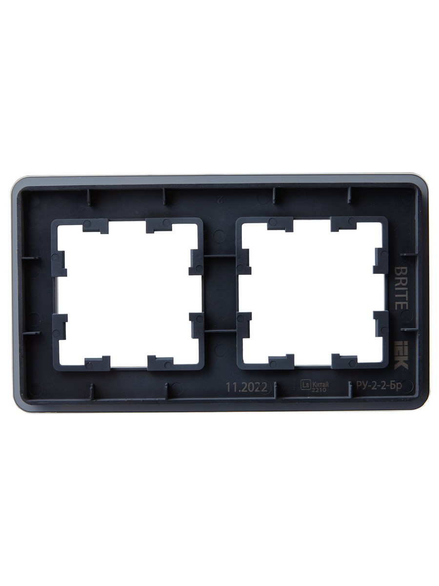 IEK Brite Рамки Рамка IEK BRITE DECOR Графит матовый стекло скругл.угол 2-м РУ-2-2-Бр RE BR-M22-G-41-K53