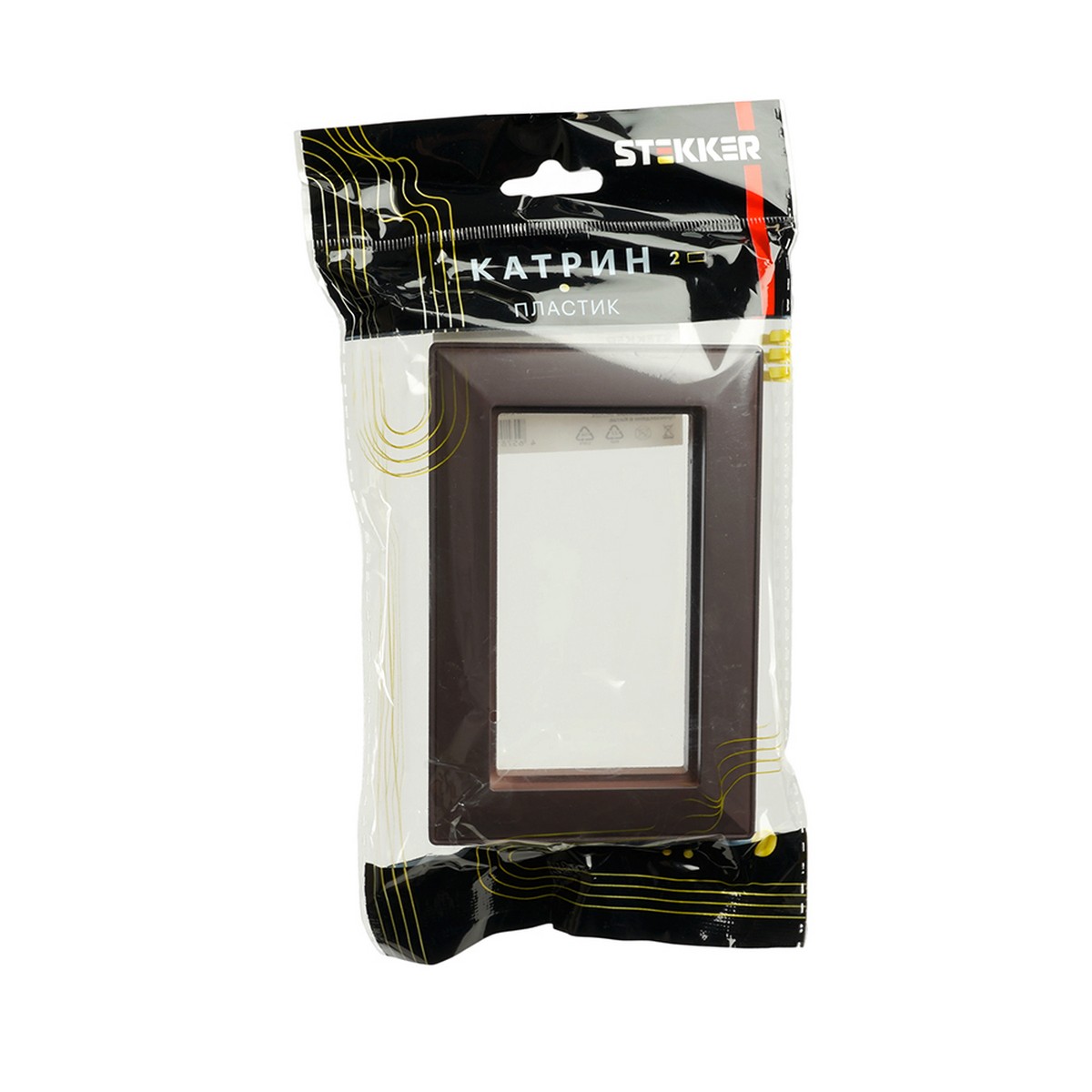 Катрин - Розетки и выключатели Stekker Рамка 2-местная (без перемычки) пластик STEKKER PFR00-7012-04 Катрин шоколад 50047