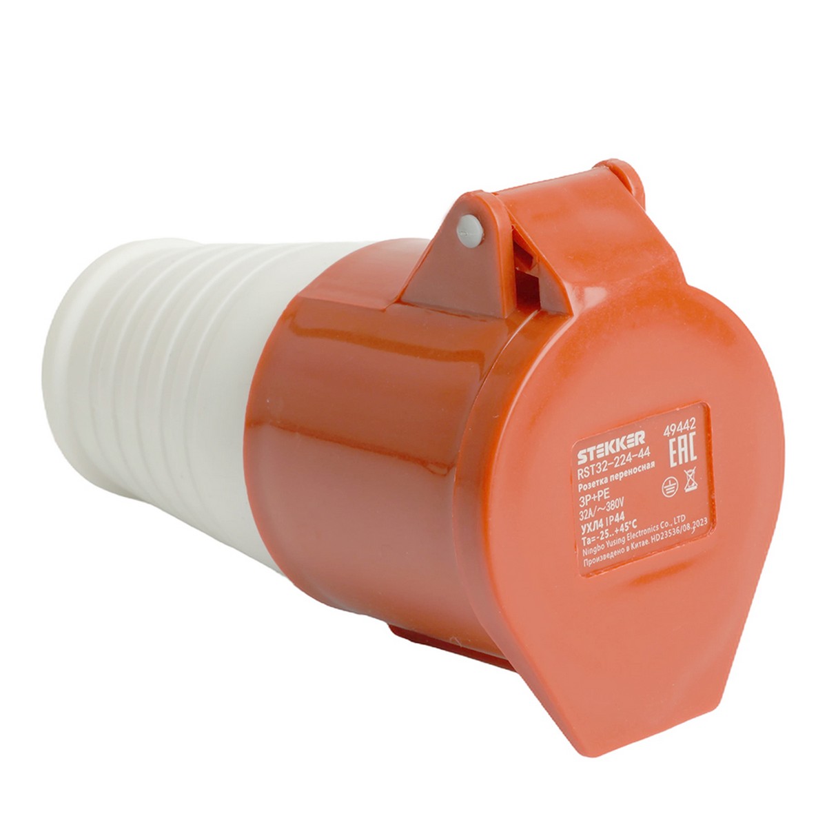 Силовые разъемы и вилки Розетка STEKKER переносная ST-224 32А 380В 3P+PE IP44 RST32-224-44 49442