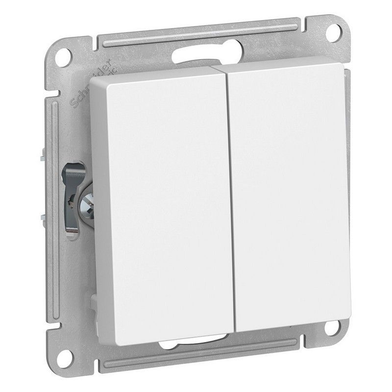 AtlasDesign Белый Переключатель 2-клавишный Systeme Electric AtlasDesign белый сх.6, ATN000165
