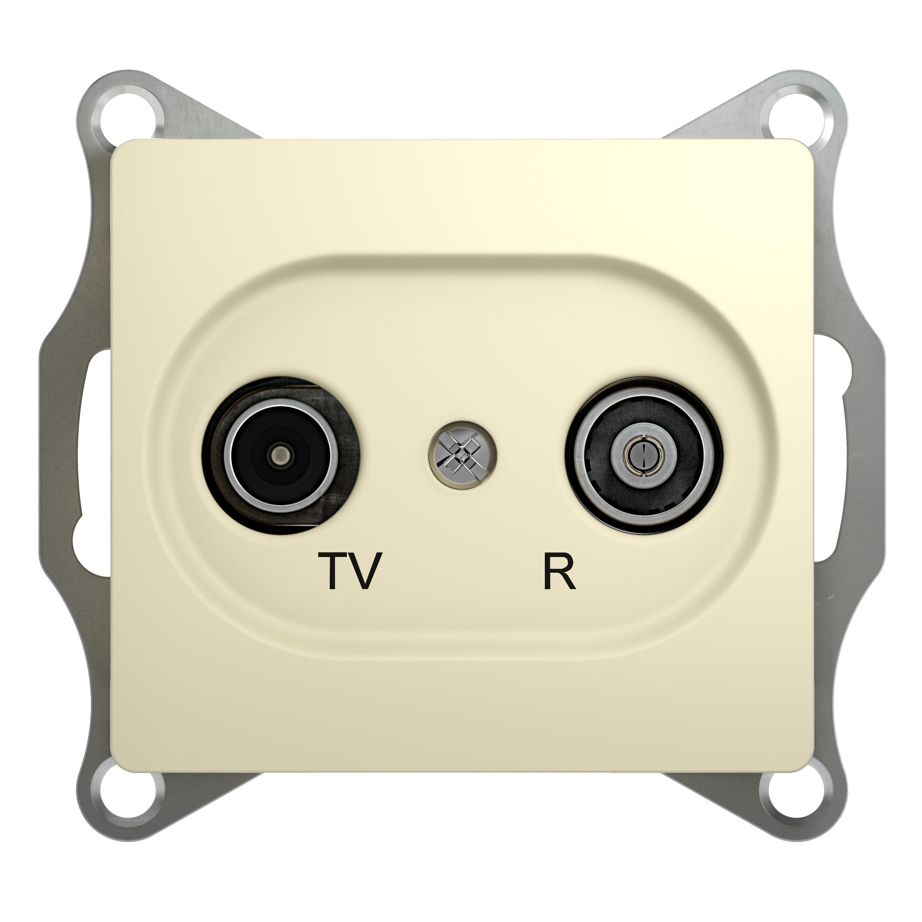 Glossa Бежевый Розетка TV-R Systeme Electric Glossa Бежевый проходная 4DB GSL000295