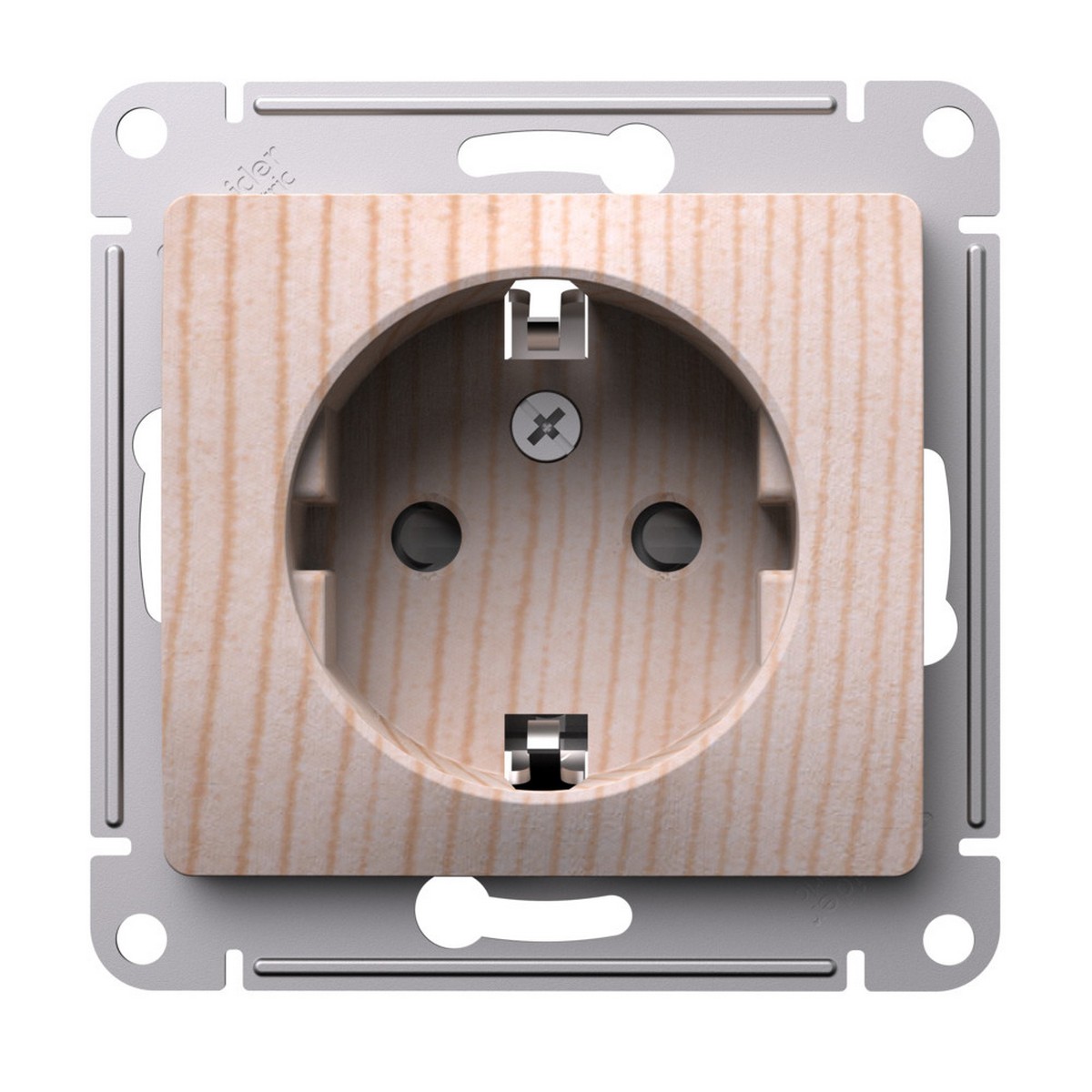 Glossa Сосна Розетка Systeme Electric Glossa Сосна с заземлением со шторками, 16А, GSL001545