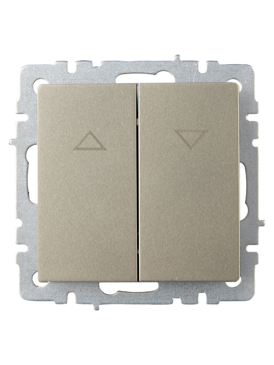 IEK Brite Шампань Выключатель IEK BRITE жалюзи 10А ВС10-1-5-БрШ шампань BR-V15-0-10-K37