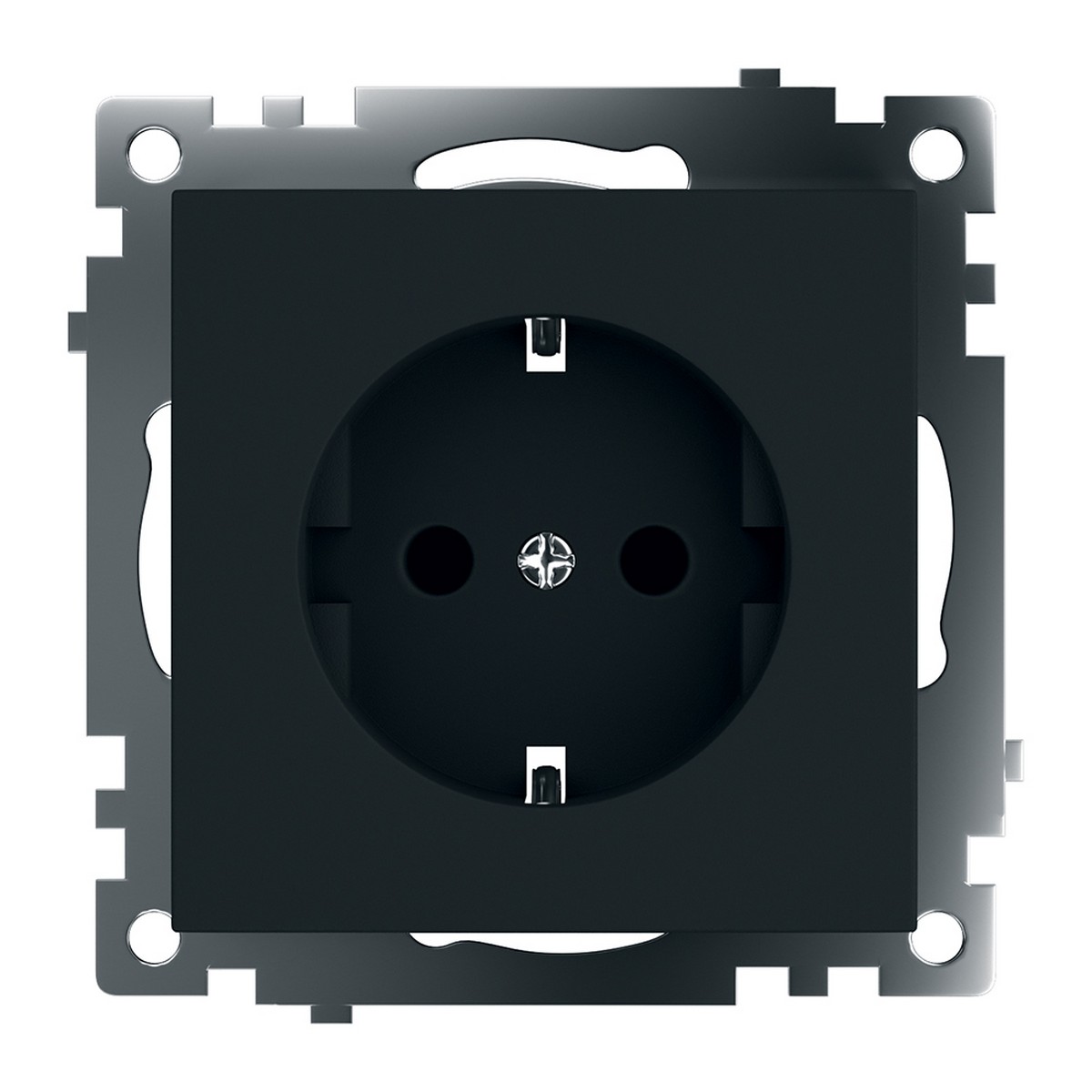 Катрин - Розетки и выключатели Stekker Розетка 1-местная с/з STEKKER GLS16-7110-05 250V 16А с защ. шторкой Катрин черный 39610