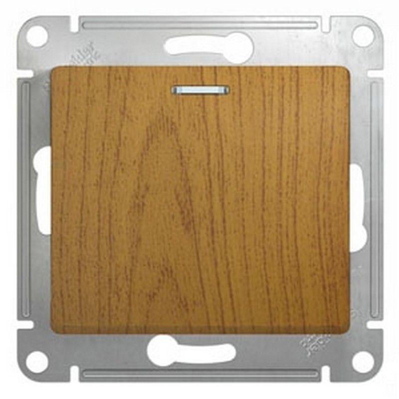 Glossa Дуб Переключатель Systeme Electric Glossa Дерево Дуб 1-клавишный с подсветкой, сх.6а GSL000563