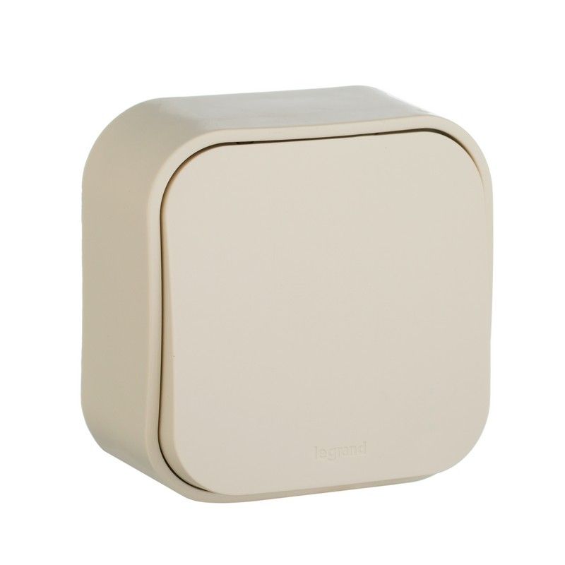 Накладные Розетки и выключатели Legrand Quteo Бежевый Переключатель Legrand Quteo 10A 1-клавишный проходной бежевый  782234