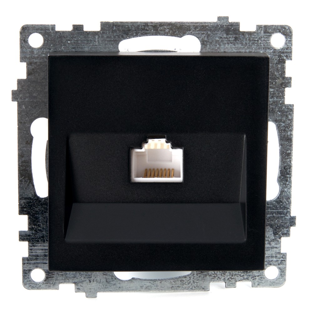 Катрин - Розетки и выключатели Stekker Розетка компьютерная 1-местная RJ-45 STEKKER GLS00-7107-05 Катрин черный 39613