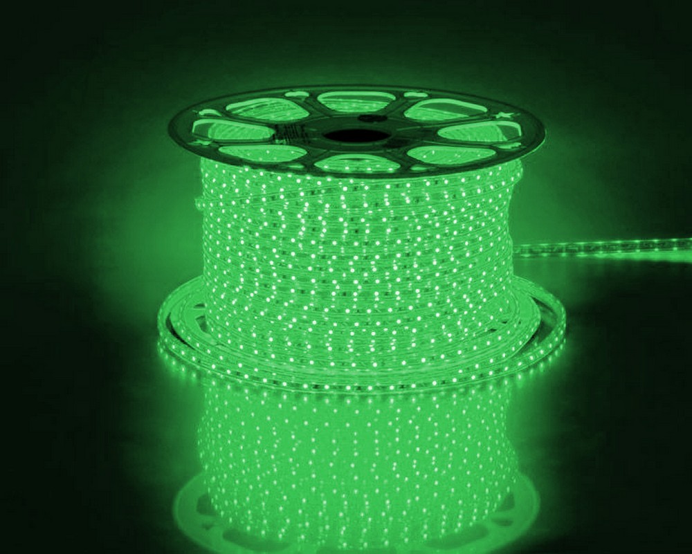 Светодиодная лента зеленая Лента светодиодная Feron LS704 60SMD(2835)/м 4.4Вт/м 100м IP65 220V зеленый 26241 