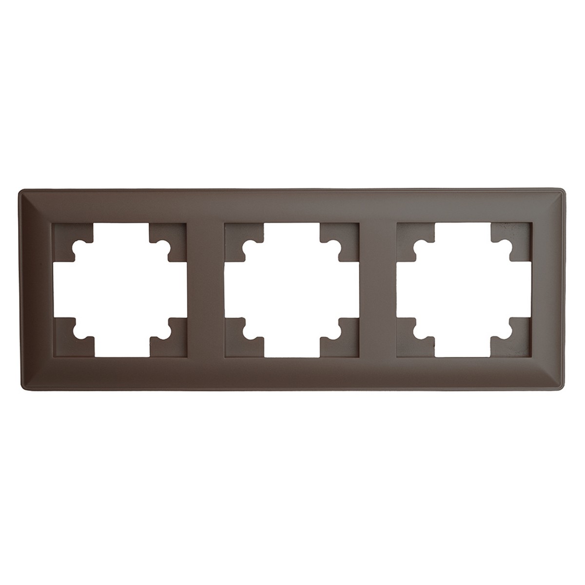Катрин - Розетки и выключатели Stekker Рамка STEKKER 3-местная Катрин стекло шоколад PFR00-7003-04 39819