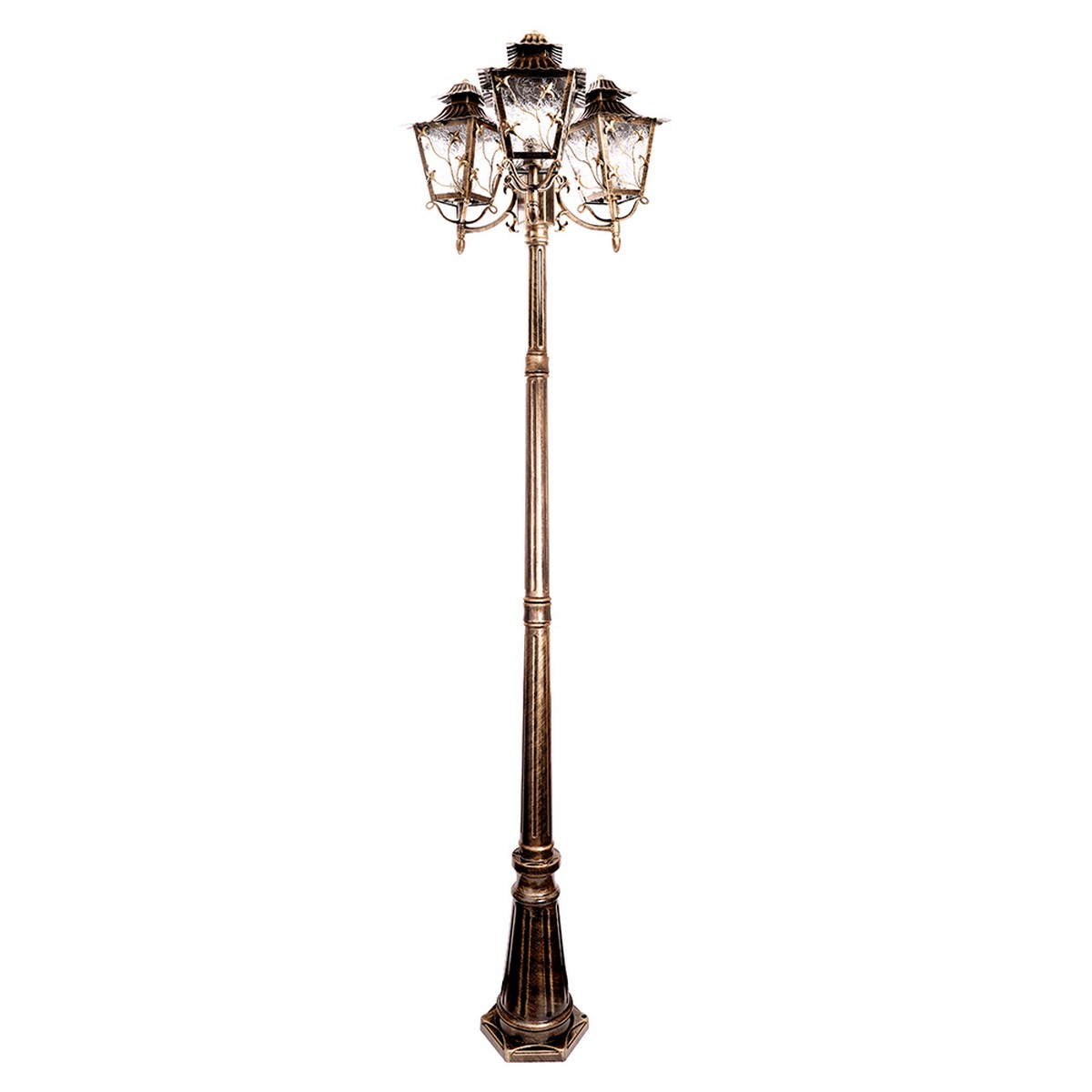Уличные светильники столб Светильник садово-парковый Feron PL638 столб 3*60W 230V E27 черное золото 11646 