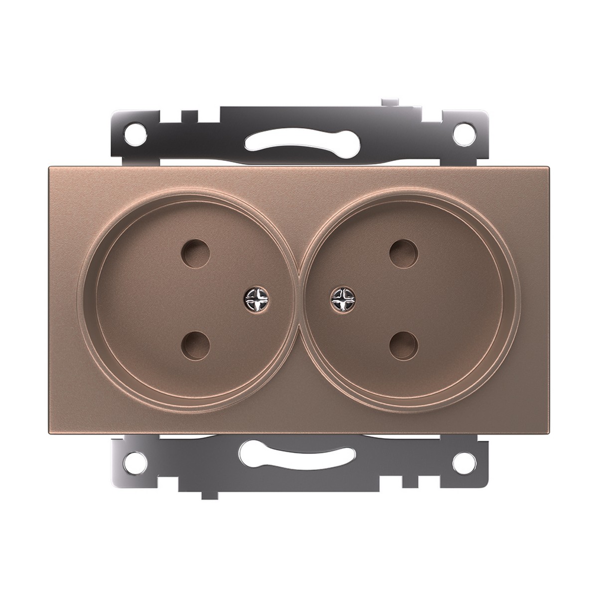 Катрин - Розетки и выключатели Stekker Розетка 2-местная б/з STEKKER GLS10-7113-02 250V 10А с защ. шторкой Катрин шампань 39597