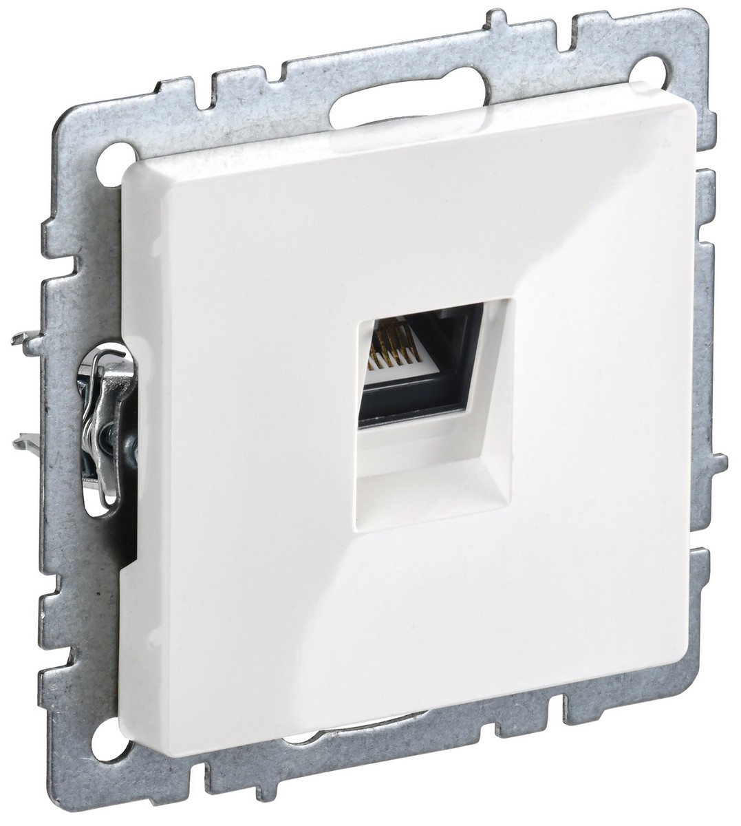 IEK Brite Белый Розетка IEK BRITE компьютерная RJ45 кат.5E РК10-БрБ белый BR-K10-1-K01