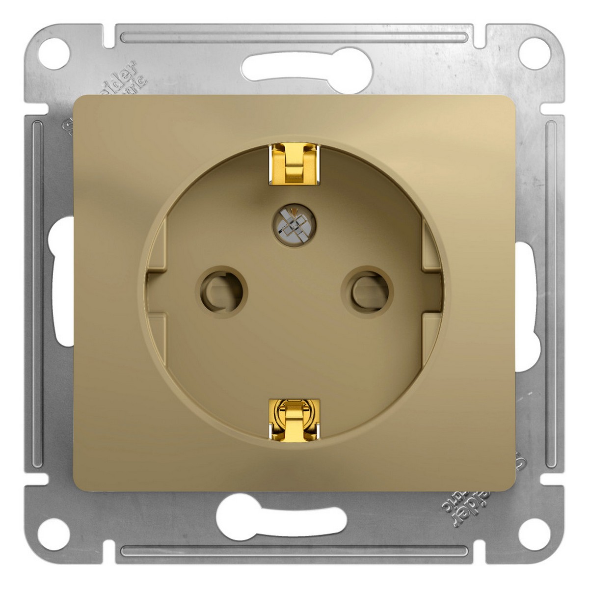 Glossa Титан Розетка Systeme Electric Glossa Титан с заземлением со шторками GSL000445