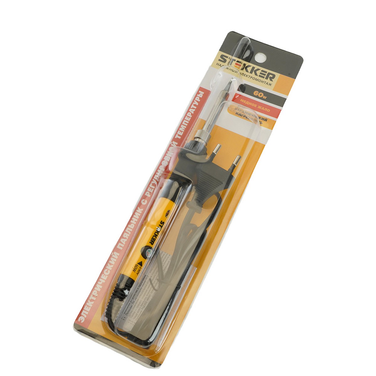 Паяльник с регулировкой температуры STEKKER PLE602-60 49817 фото