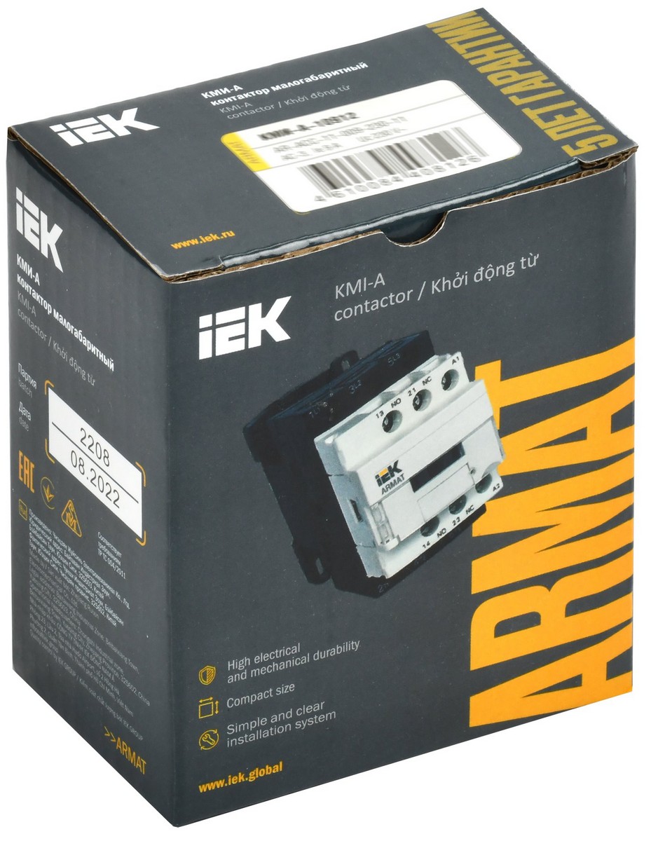 Контакторы Контактор IEK ARMAT КМИ-А-10912 LC1D 9А 110В/АС3 1НО/1НЗ AR-ACC-11-009-110-11 