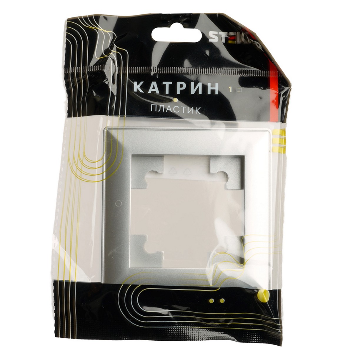 Катрин - Розетки и выключатели Stekker Рамка STEKKER 1-местная Катрин пластик серебро PFR00-7001-03 39797