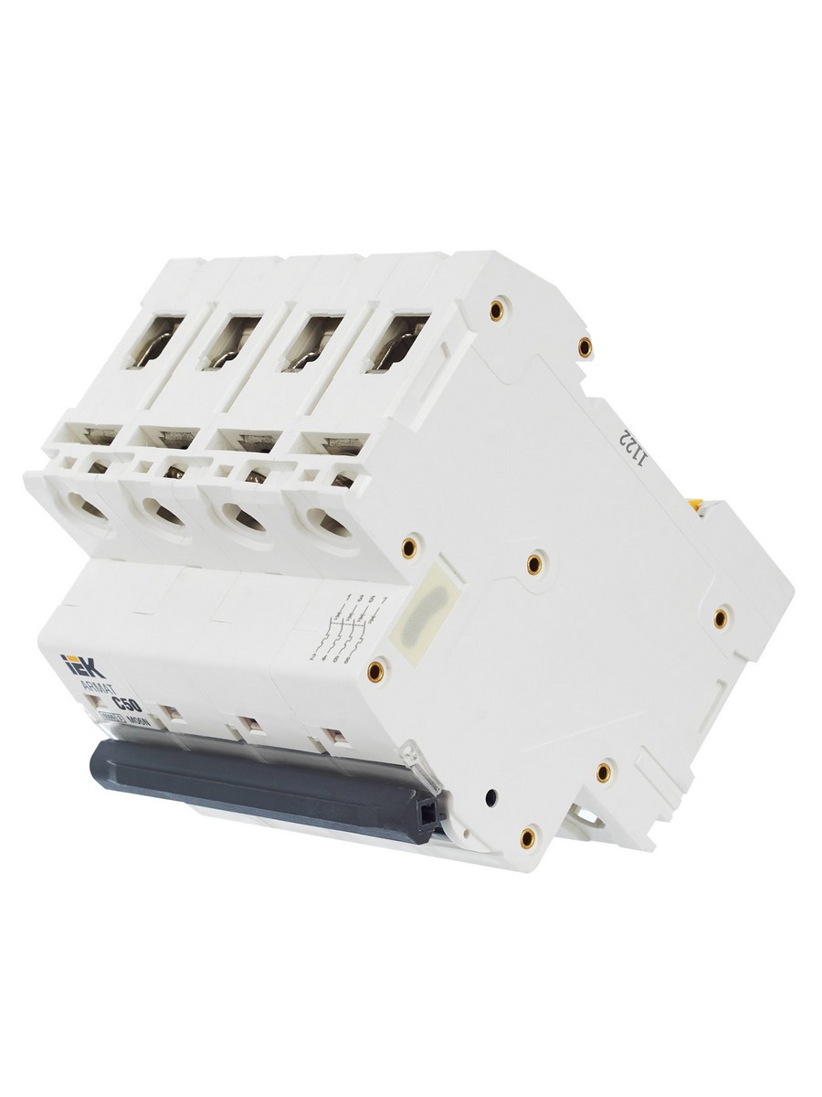 4 полюсные (четырехполюсные) Автоматический выключатель IEK ARMAT M06N 4P C 50А AR-M06N-4-C050 