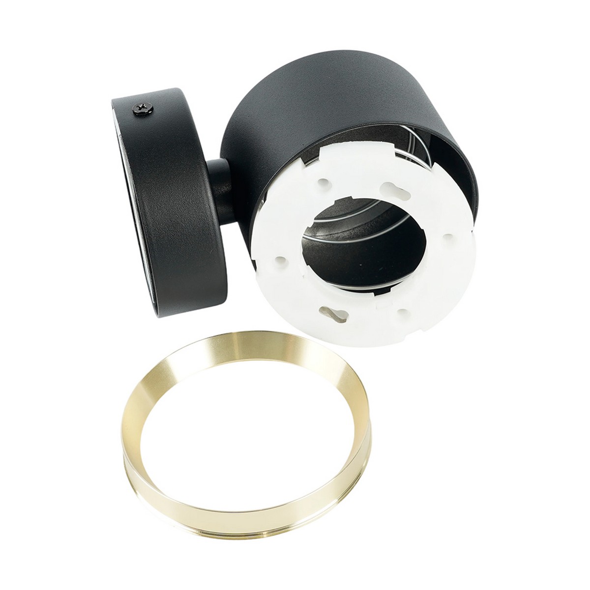 Накладные светодиодные светильники Светильник настенный Feron HL4598 Barrel DUET GX53 черный + золото IP20 52019 