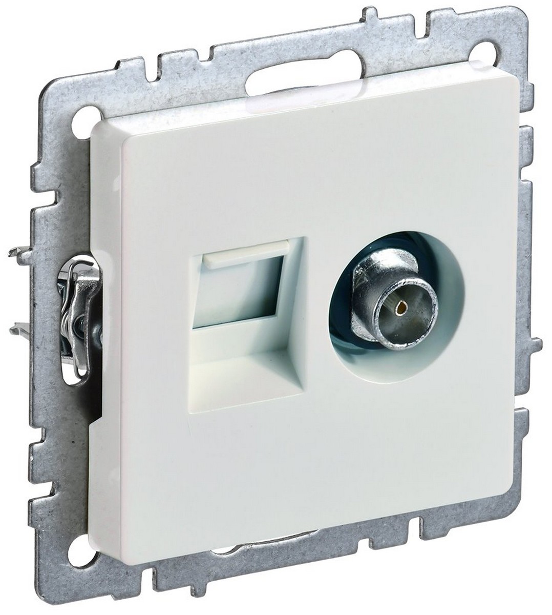 IEK Brite Жемчуг Розетка IEK BRITE двойная TV+RJ45 кат.5E РТВ/РК12-БрЖ жемчуг BR-AK20-1-K36