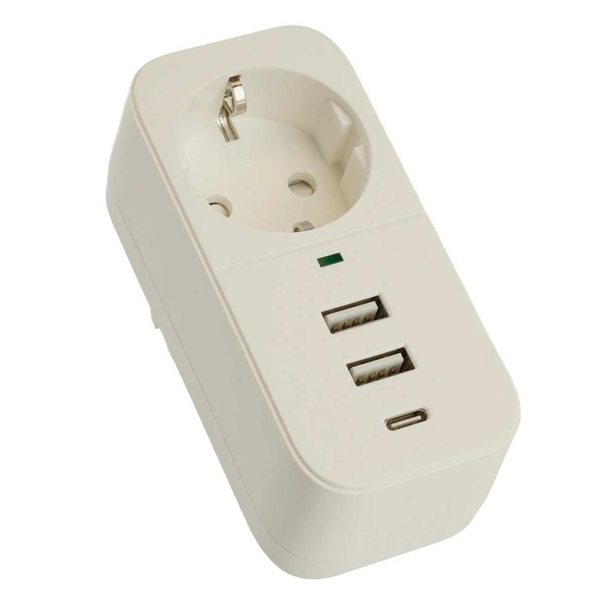 Колодки и удлинители, тройники Сетевой фильтр 1-местный с/з STEKKER HM81-11-1 2USB+1Type-C Nova белый 50142 