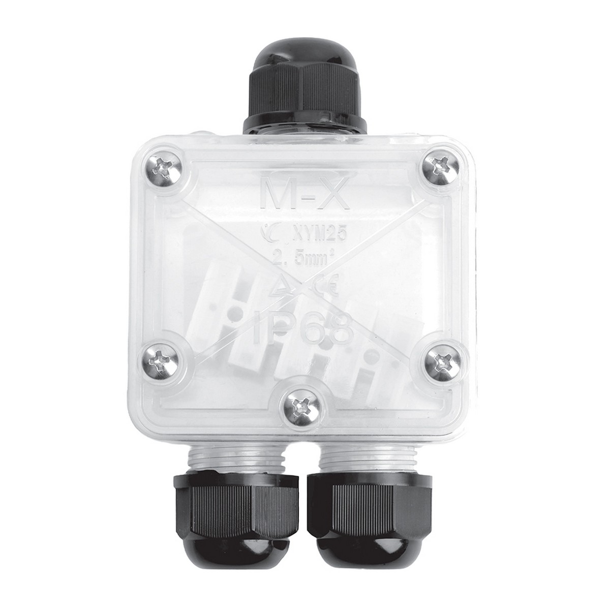 Коробка распределительная STEKKER LD538 водонепроницаемая на 3 выхода 450V 110х70х35 прозрач 50130