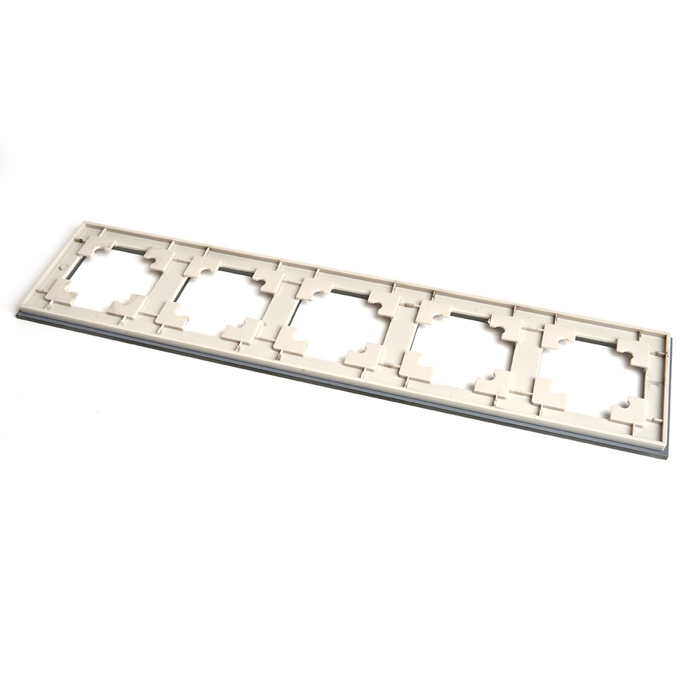 Катрин - Розетки и выключатели Stekker Рамка 5-местная стекло STEKKER GFR00-7005-07 серия Катрин дымчатый 49039