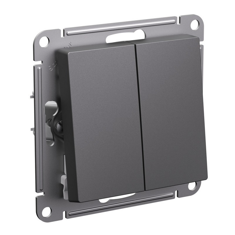 AtlasDesign Базальт Выключатель Systeme Electric AtlasDesign Базальт 2-клавишный, ATN001451