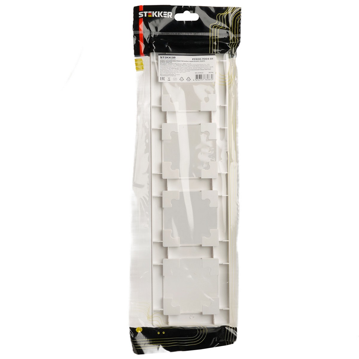 Катрин - Розетки и выключатели Stekker Рамка STEKKER 4-местная Катрин стекло белый PFR00-7004-01 39795