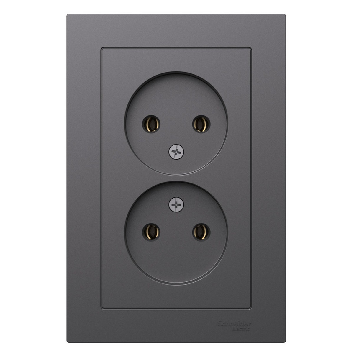 AtlasDesign Базальт Розетка Systeme Electric AtlasDesign Базальт двойная б/з,16А, в ATN001420