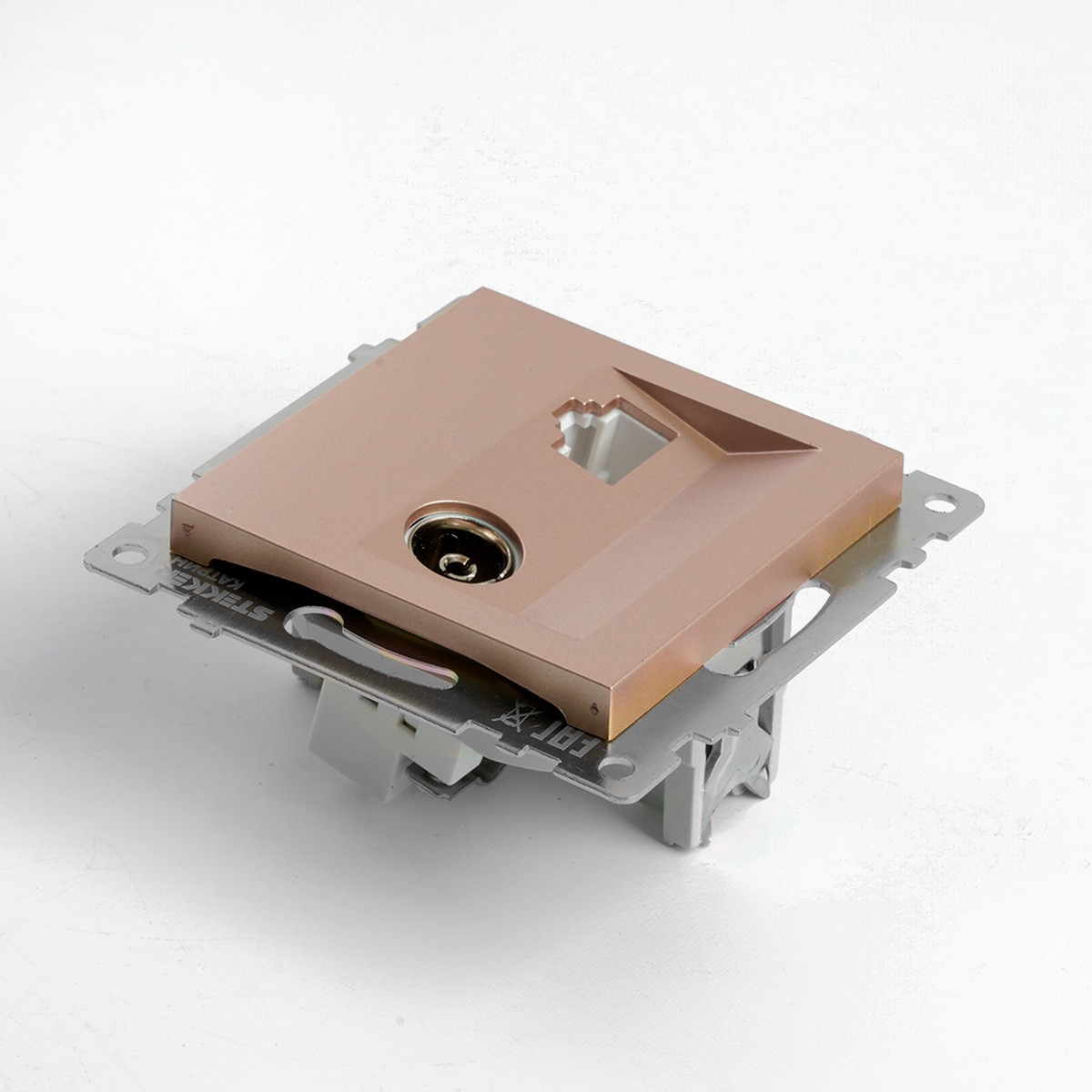 Катрин - Розетки и выключатели Stekker Розетка TV + компьютерная RJ-45 STEKKER GLS00-7106-02 Катрин шампань 49184