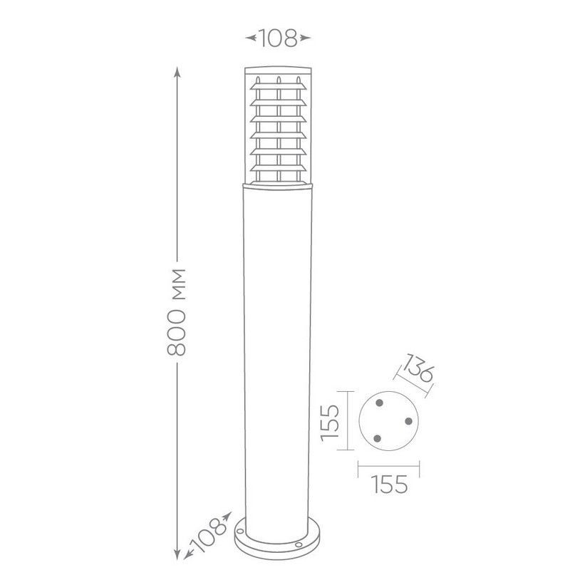 Уличные светильники столб Светильник садово-парковый Feron DH0805 столб  E27 230V черный 06302 