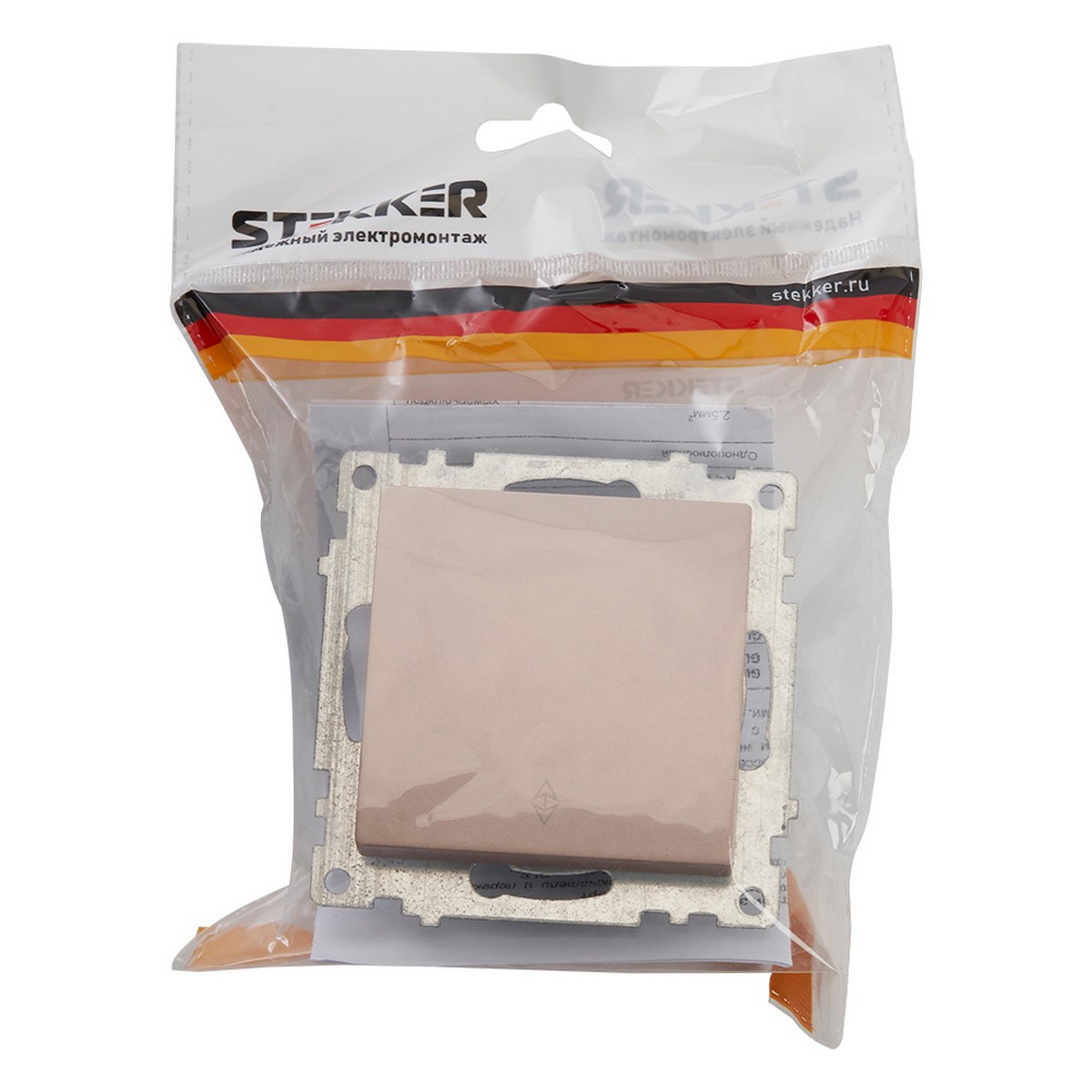 Катрин - Розетки и выключатели Stekker Переключатель 1-клавишный STEKKER GLS10-7105-02 250V 10А Катрин шампань 39590