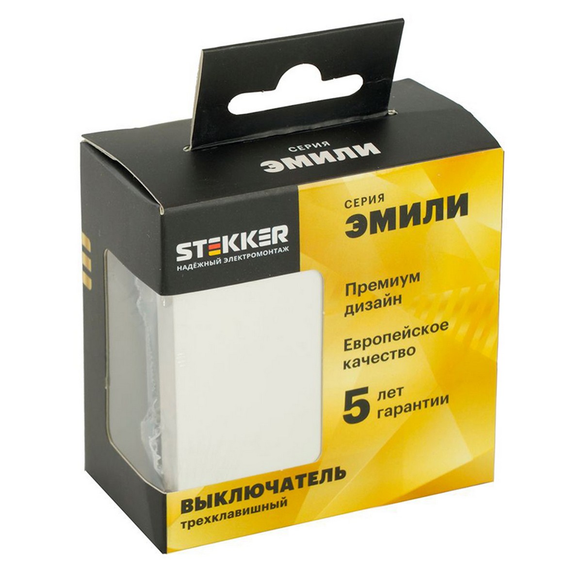 Эмили - Розетки и выключатели Stekker Переключатель 1-клавишный STEKKER,  Эмили, RSW10-5105-01ZK, белый фарфор, soft touch 50232