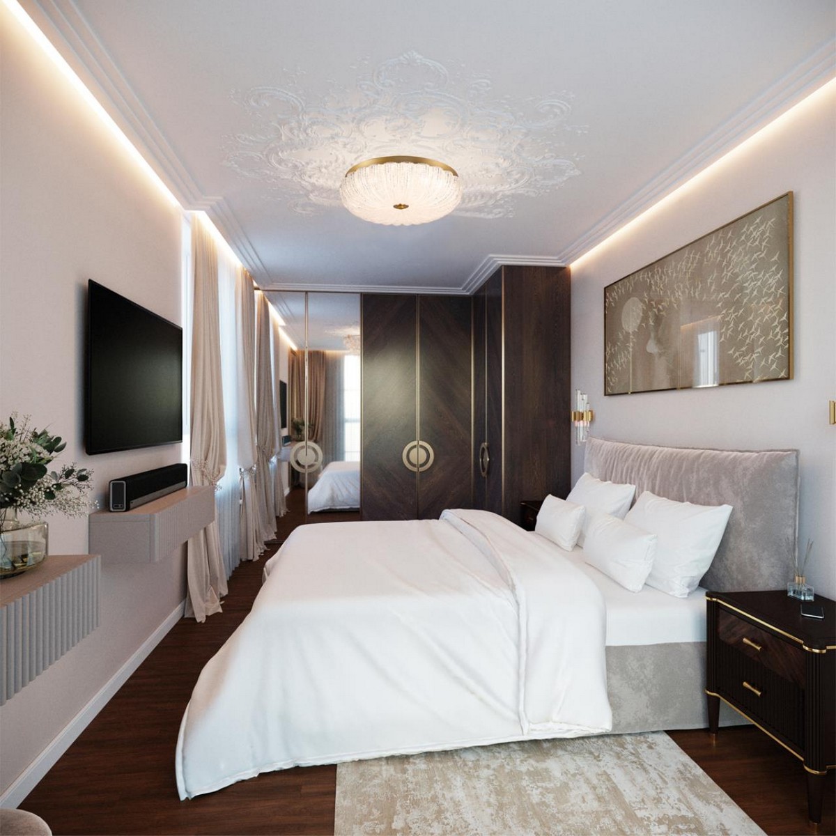 Управляемые светодиодные светильники и люстры Потолочный светильник СОНЕКС 7719/48L TESORO 