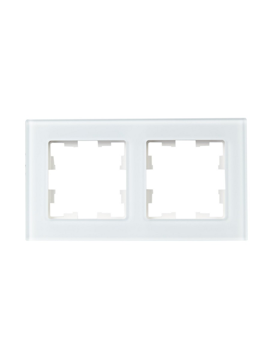 IEK Brite Рамки Рамка IEK BRITE 2-местная РУ-2-2-БрБ стекло белый BR-M22-G-K01