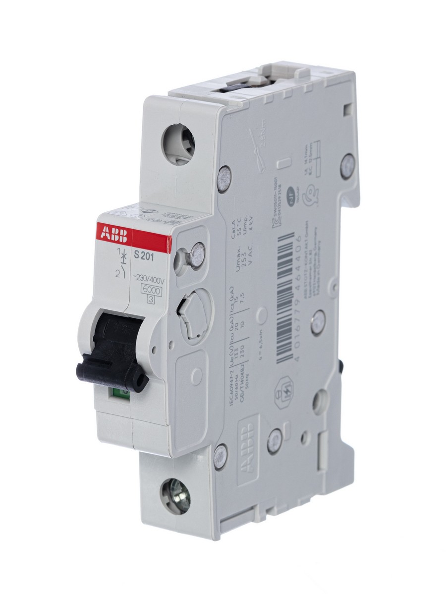 1 полюсные (однополюсные) Автоматический выключатель ABB S201 25A (B) 6kA 2CDS251001R0255