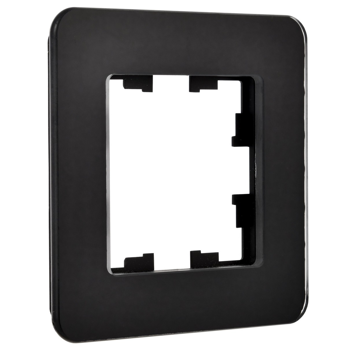 IEK Brite Рамки Рамка IEK BRITE DECOR Черный матовый стекло скругл.угол 1-мест. РУ-1-2-Бр RE BR-M12-G-41-K02