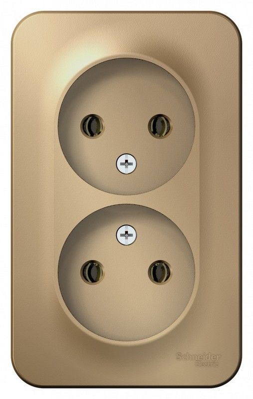 Blanca титан розетки и выключатели Розетка SE Blanca 2-ая Титан наружный б/з без шторок BLNRA000204