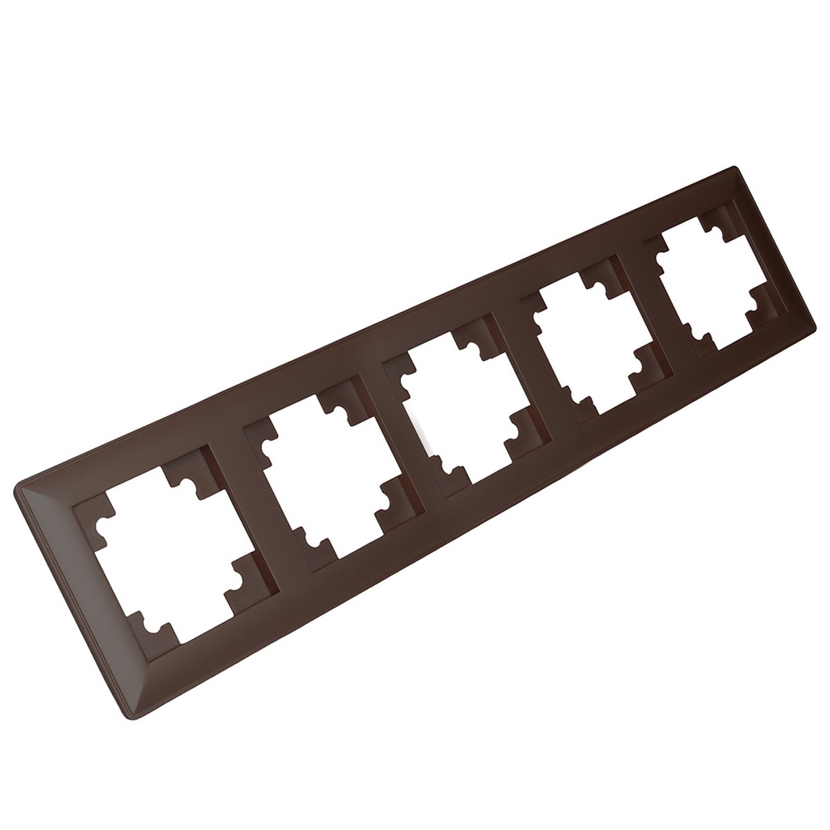 Катрин - Розетки и выключатели Stekker Рамка STEKKER 5-местная Катрин стекло шоколад FR00-7005-04 39821