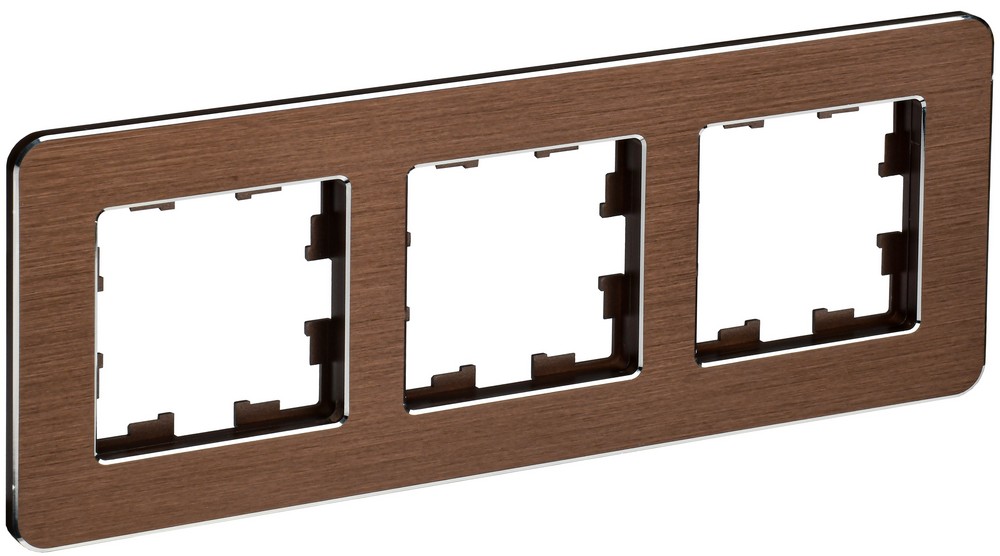 IEK Brite Рамки Рамка IEK BRITE DECOR Коричневый металл. скругл.угол 3-мест. РУ-3-1-Бр RE AL BR-M32-M-21-K30