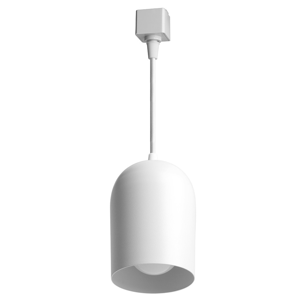 Трековые светодиодные светильники Светильник Feron AL197 трековый однофазный на шинопровод под лампу на подвесе E27 белый 48554 