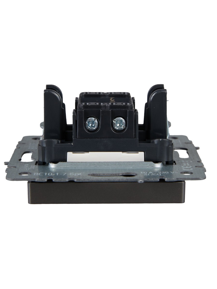 Выключатель IEK BRITE BASE Сталь 1-кл. прох. с инд. 10А ВС10-1-7-БрС BR-V12-1-10-K46