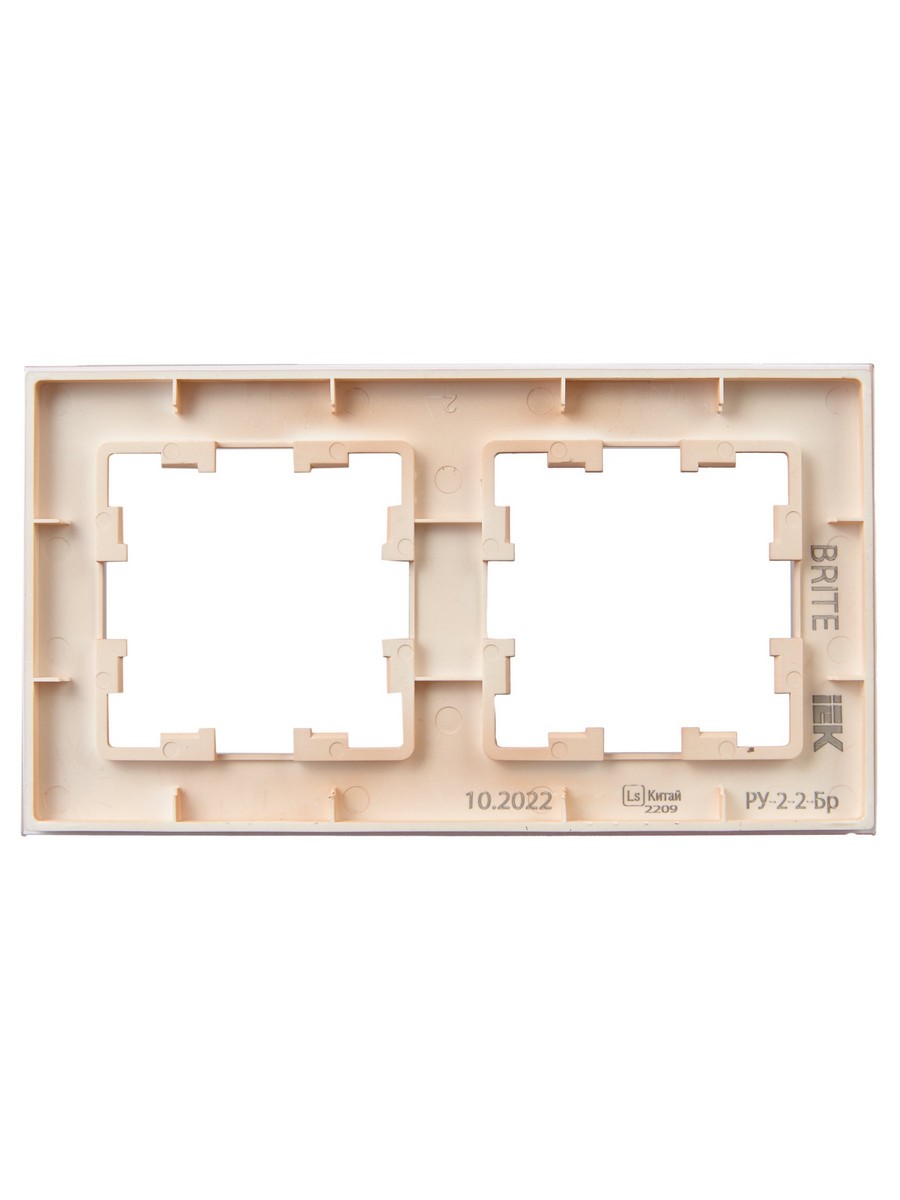 IEK Brite Рамки Рамка IEK BRITE DECOR Персик матовый стекло 2-мест. РУ-2-2-БрП BR-M22-G-31-K96