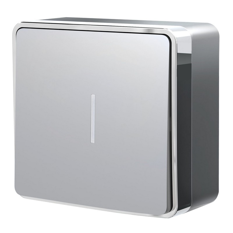 Werkel Gallant серебряный Выключатель Werkel одноклавишный с подсветкой Gallant (серебряный) W5010106