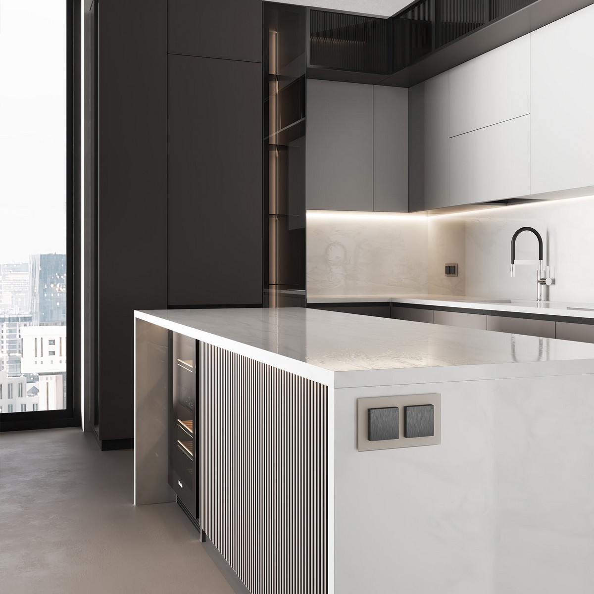 Werkel Графит рифленый механизмы Розетка Werkel влагозащ. с зазем. с защит. крышкой и шторками N (графит рифленый) W1171204