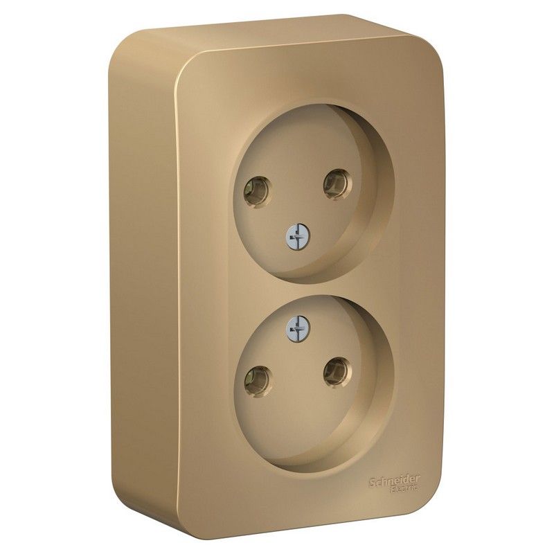 Blanca титан розетки и выключатели Розетка SE Blanca 2-ая Титан наружный б/з без шторок BLNRA000204