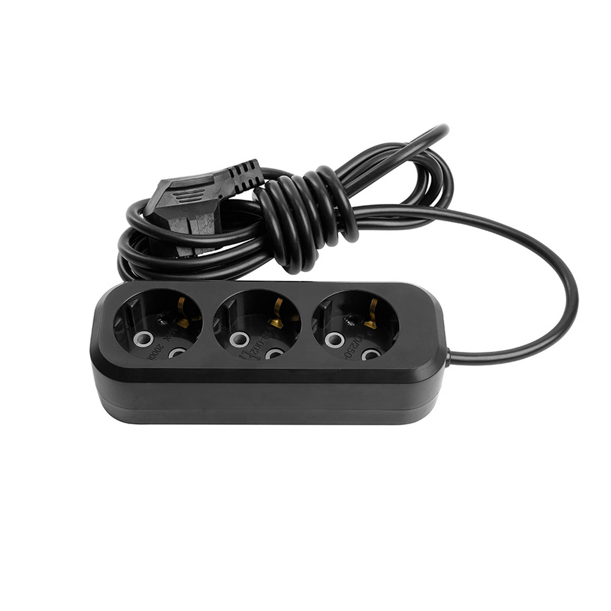 Колодки и удлинители, тройники Удлинитель 3-местный б/з Stekker, HM01-30-03, 3м, 3x0,75, Home (У10-430), черный 50419 