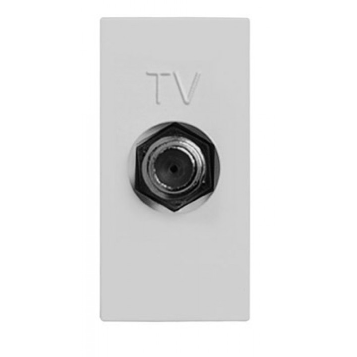 Механизмы ABB Zenit Белый Розетка TV  ABB  Zenit Белый единственная F-разъем 1 мод. 2CLA215000N1101