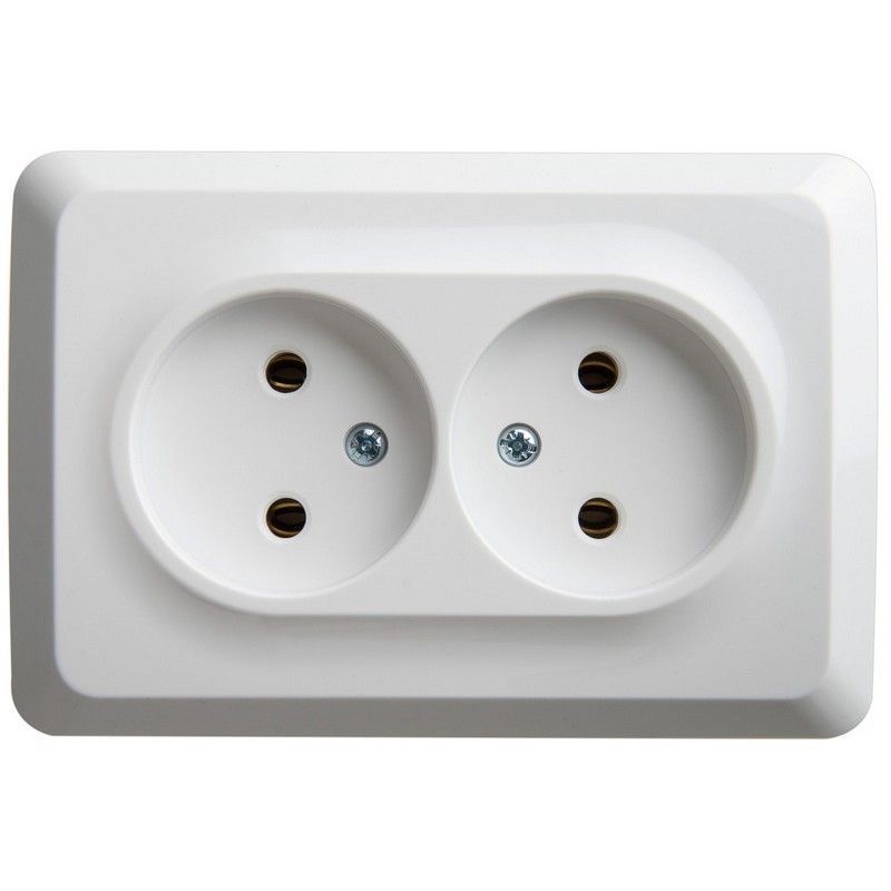 Этюд Белый Розетка 2-ая Systeme Electric Этюд наружный Белый угловая б/з без шторок 16А 250B PA16-105B